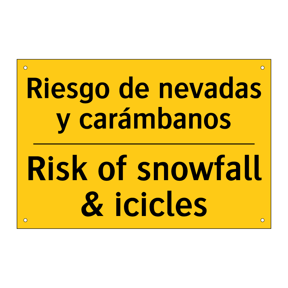 Riesgo de nevadas y carámbanos - Risk of snowfall & icicles