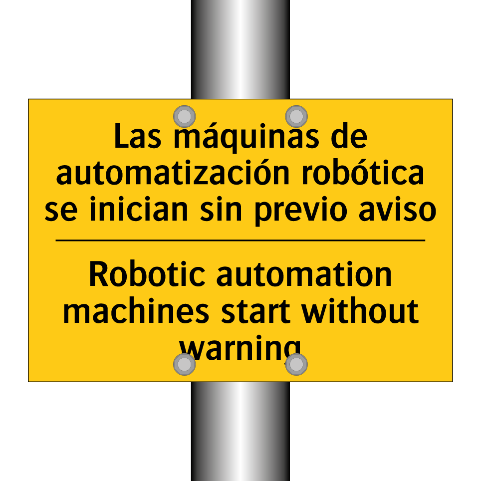 Las máquinas de automatización robótica se inician sin previo aviso - Robotic automation machines start without warning