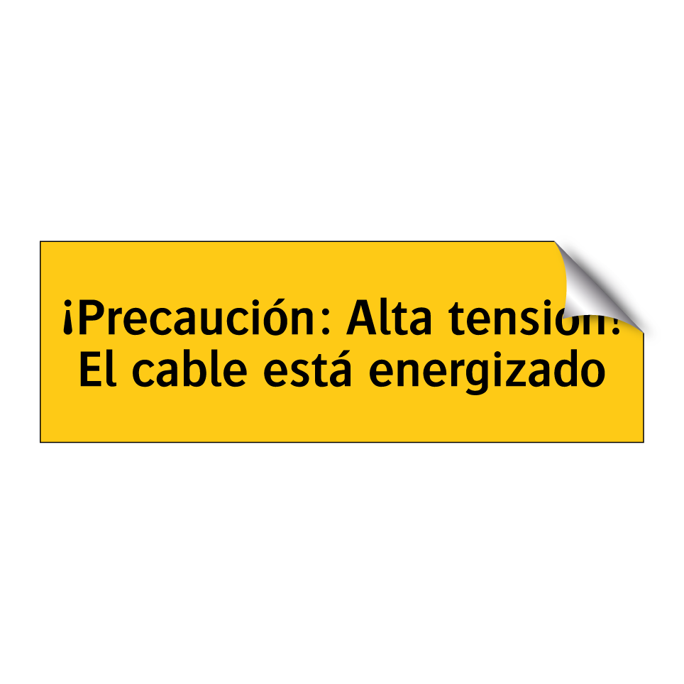 ¡Precaución: Alta tensión! El cable está energizado