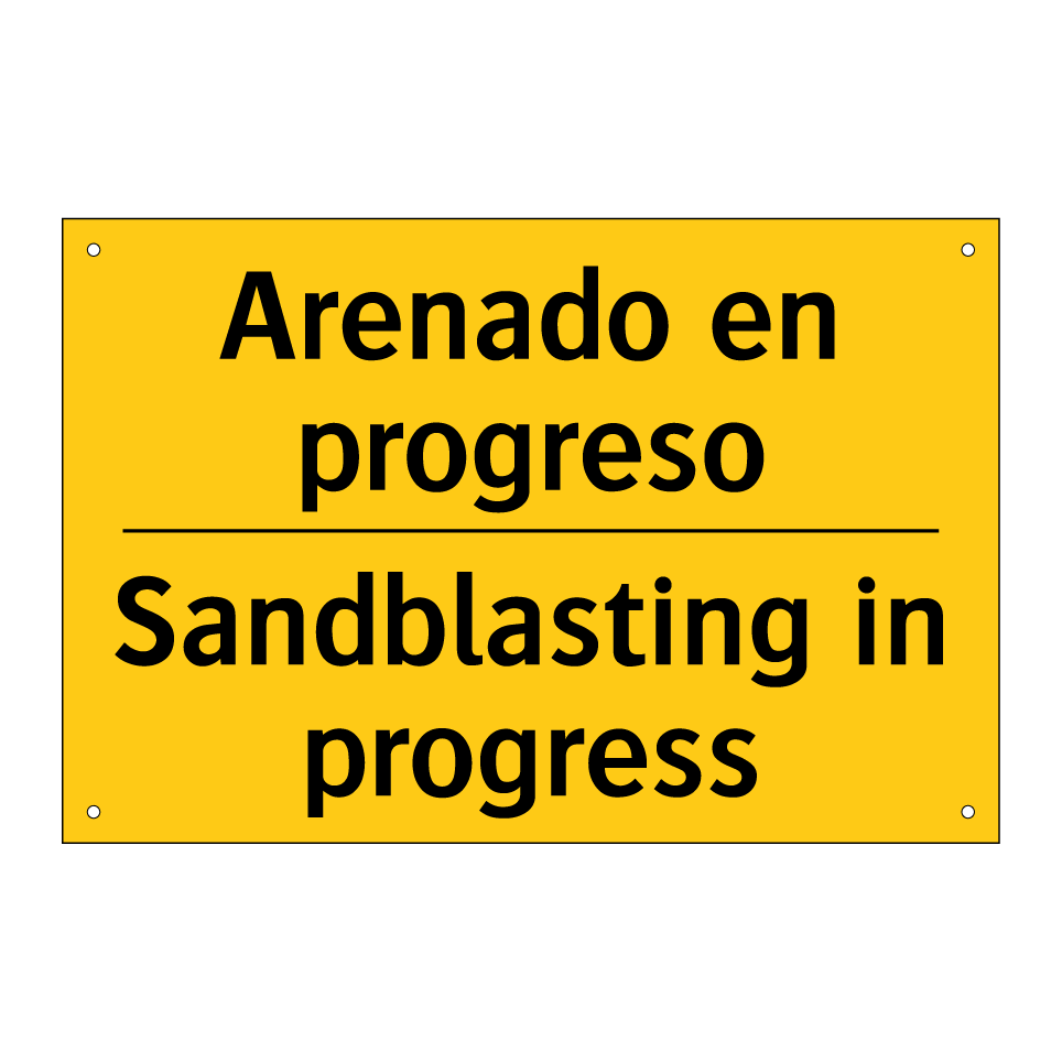 Arenado en progreso - Sandblasting in progress