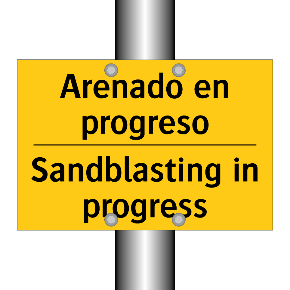 Arenado en progreso - Sandblasting in progress