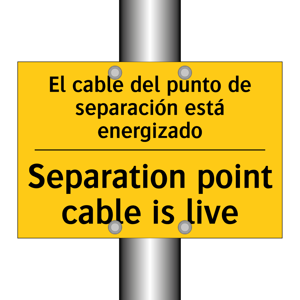 El cable del punto de separación está energizado - Separation point cable is live