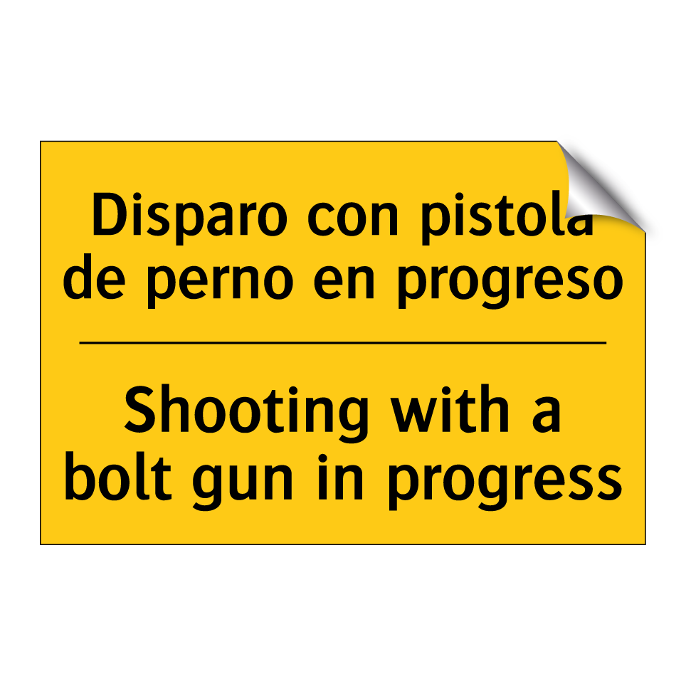 Disparo con pistola de perno en progreso - Shooting with a bolt gun in progress