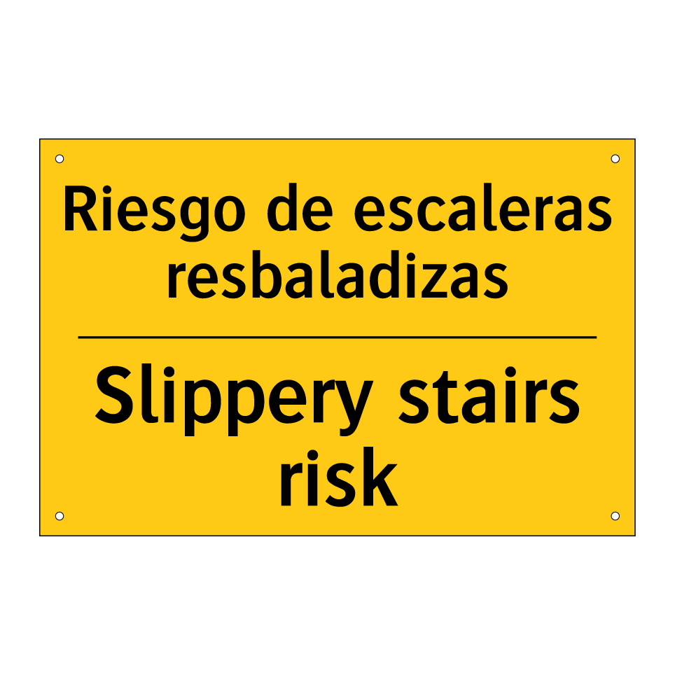 Riesgo de escaleras resbaladizas - Slippery stairs risk
