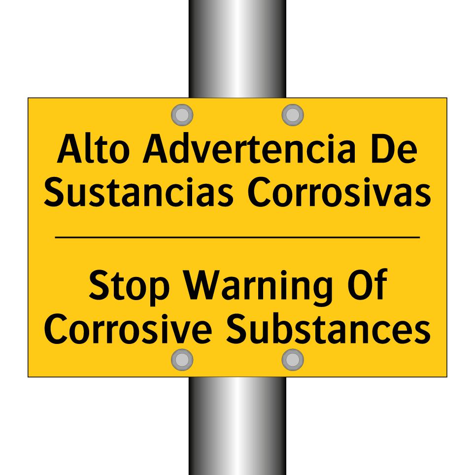 Alto Advertencia De Sustancias Corrosivas - Stop Warning Of Corrosive Substances