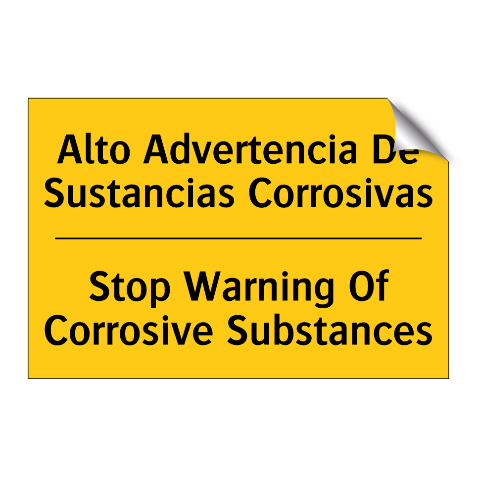 Alto Advertencia De Sustancias Corrosivas - Stop Warning Of Corrosive Substances
