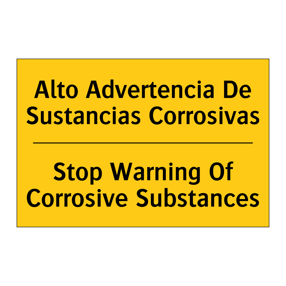 Alto Advertencia De Sustancias Corrosivas - Stop Warning Of Corrosive Substances