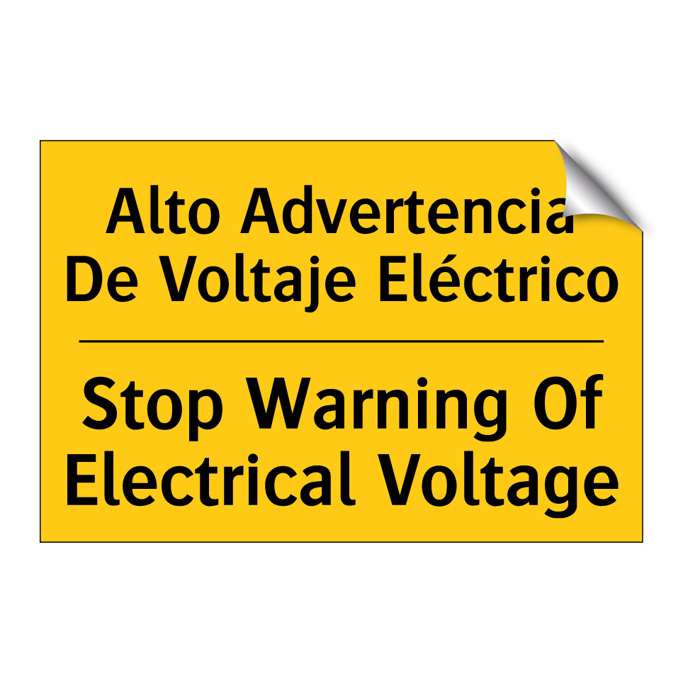 Alto Advertencia De Voltaje Eléctrico - Stop Warning Of Electrical Voltage