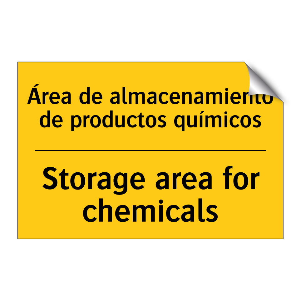 Área de almacenamiento de productos químicos - Storage area for chemicals