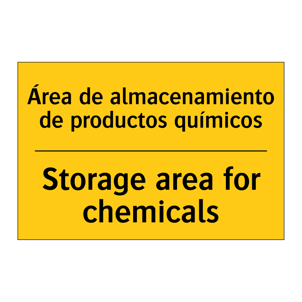 Área de almacenamiento de productos químicos - Storage area for chemicals