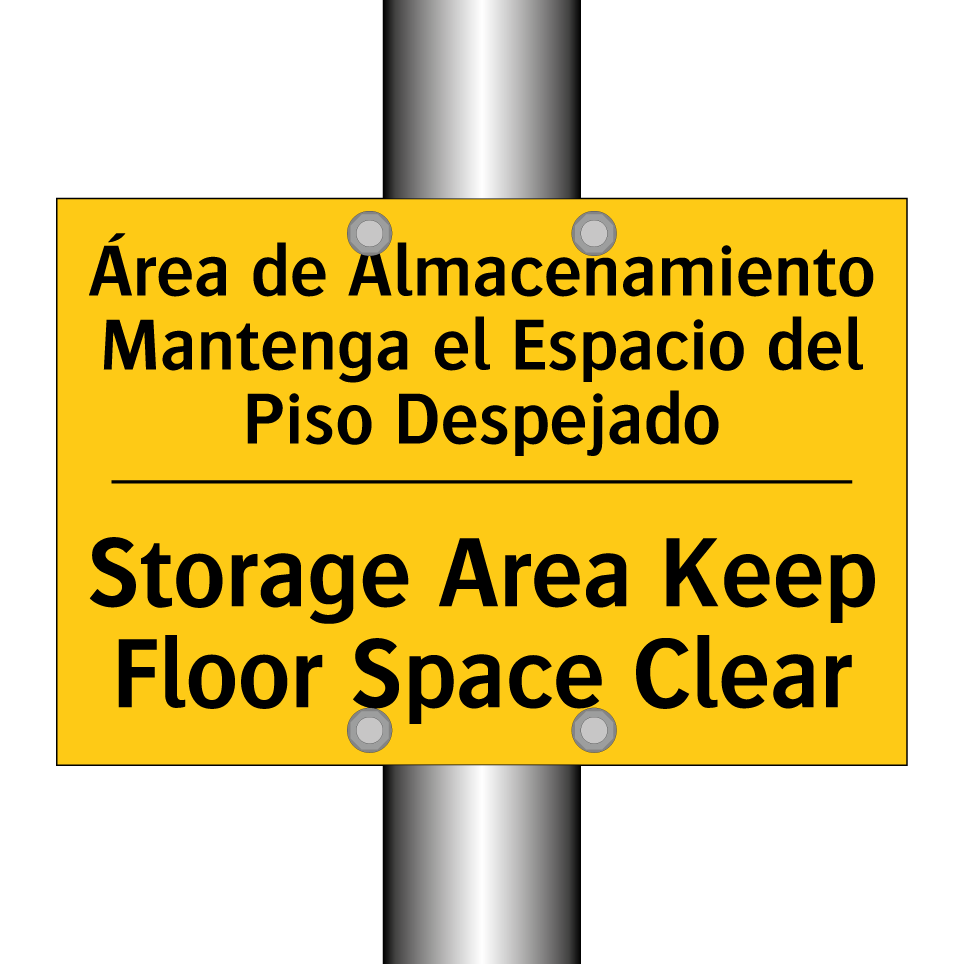 Área de Almacenamiento Mantenga el Espacio del Piso Despejado - Storage Area Keep Floor Space Clear