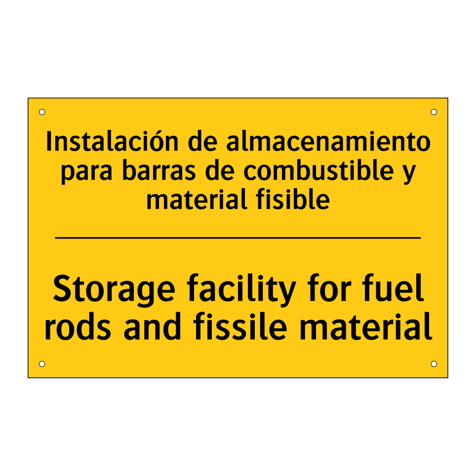 Instalación de almacenamiento para barras de combustible y material fisible - Storage facility for fuel rods and fissile material