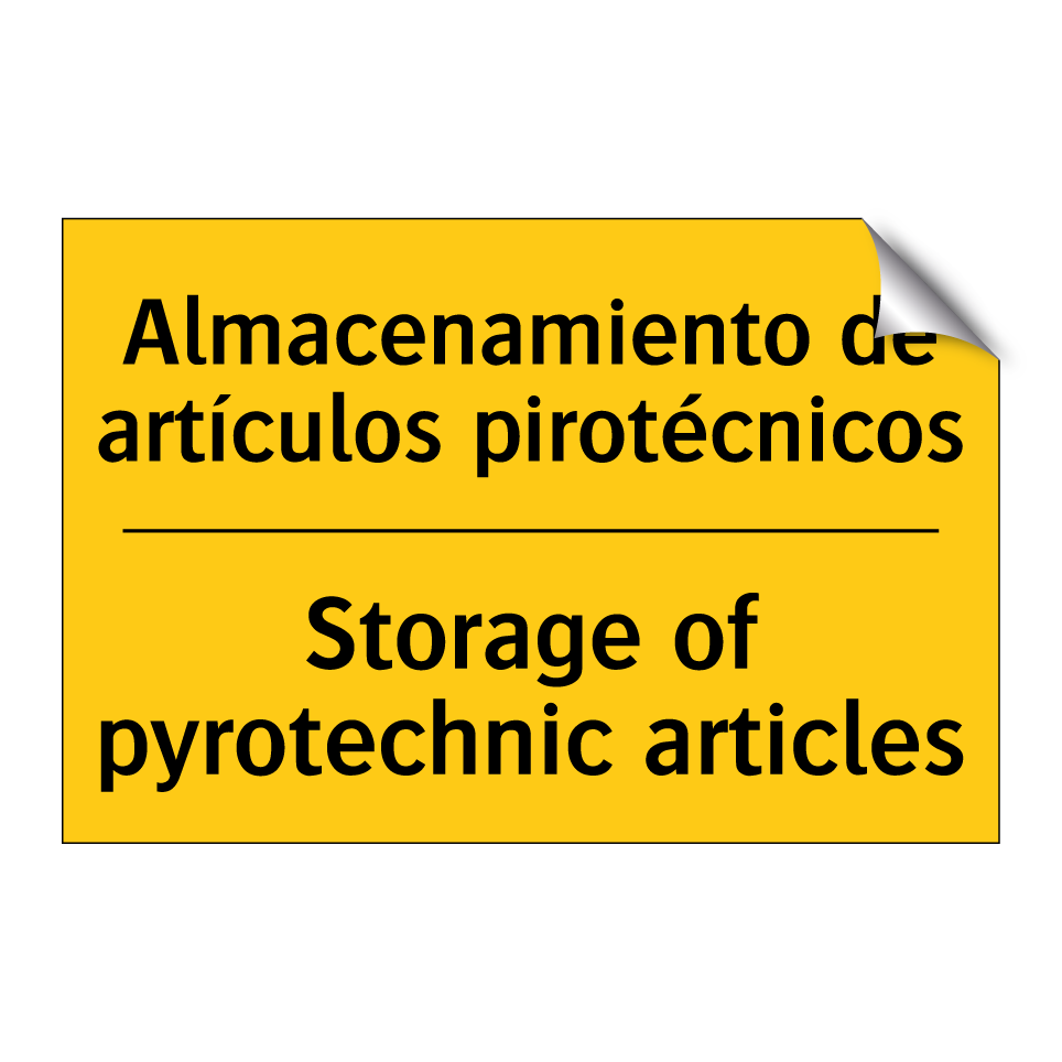 Almacenamiento de artículos pirotécnicos - Storage of pyrotechnic articles