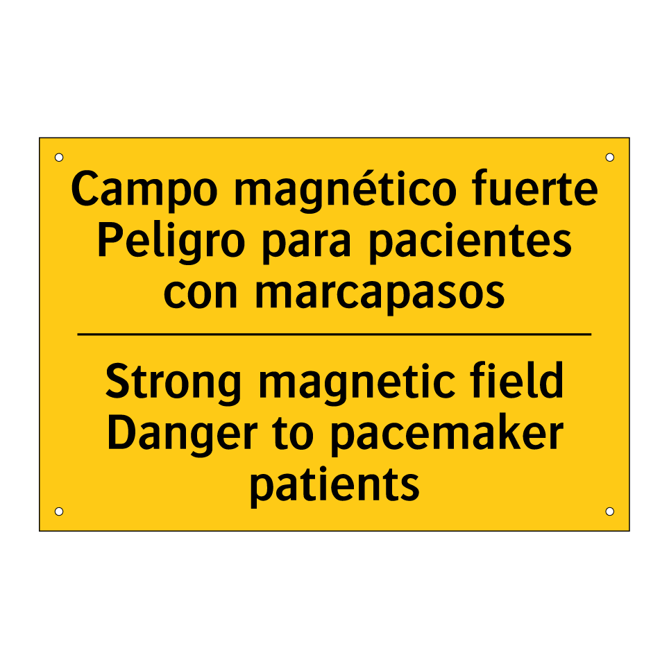 Campo magnético fuerte Peligro para pacientes con marcapasos - Strong magnetic field Danger to pacemaker patients