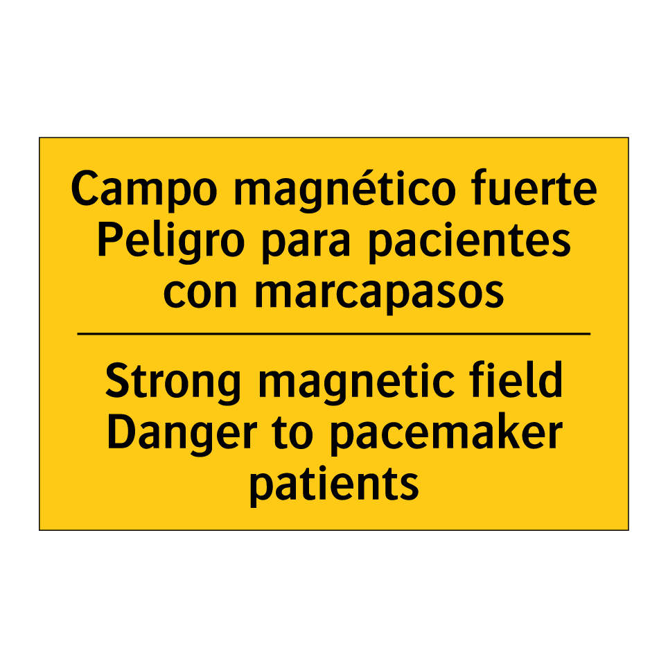 Campo magnético fuerte Peligro para pacientes con marcapasos - Strong magnetic field Danger to pacemaker patients