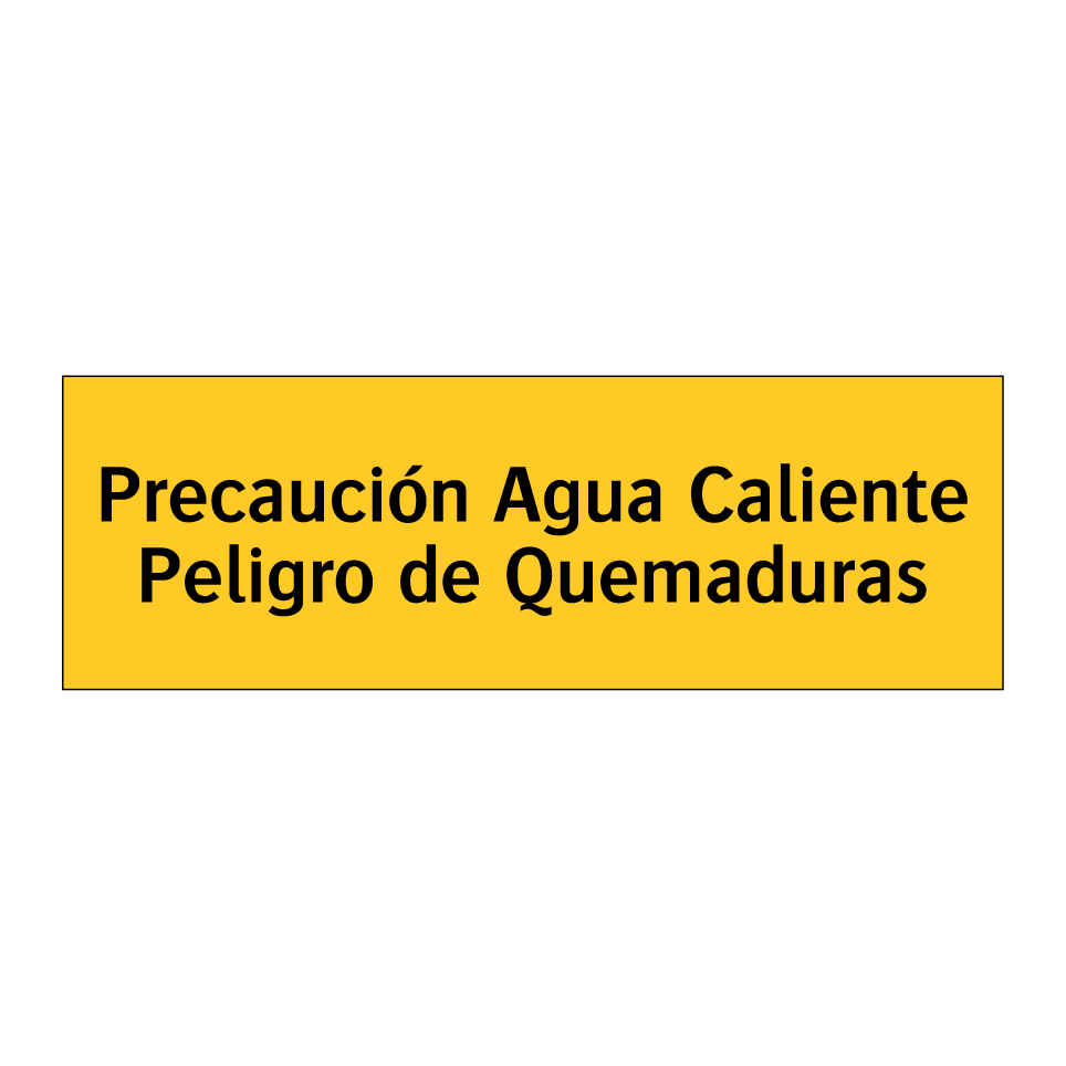 Precaución Agua Caliente Peligro de Quemaduras
