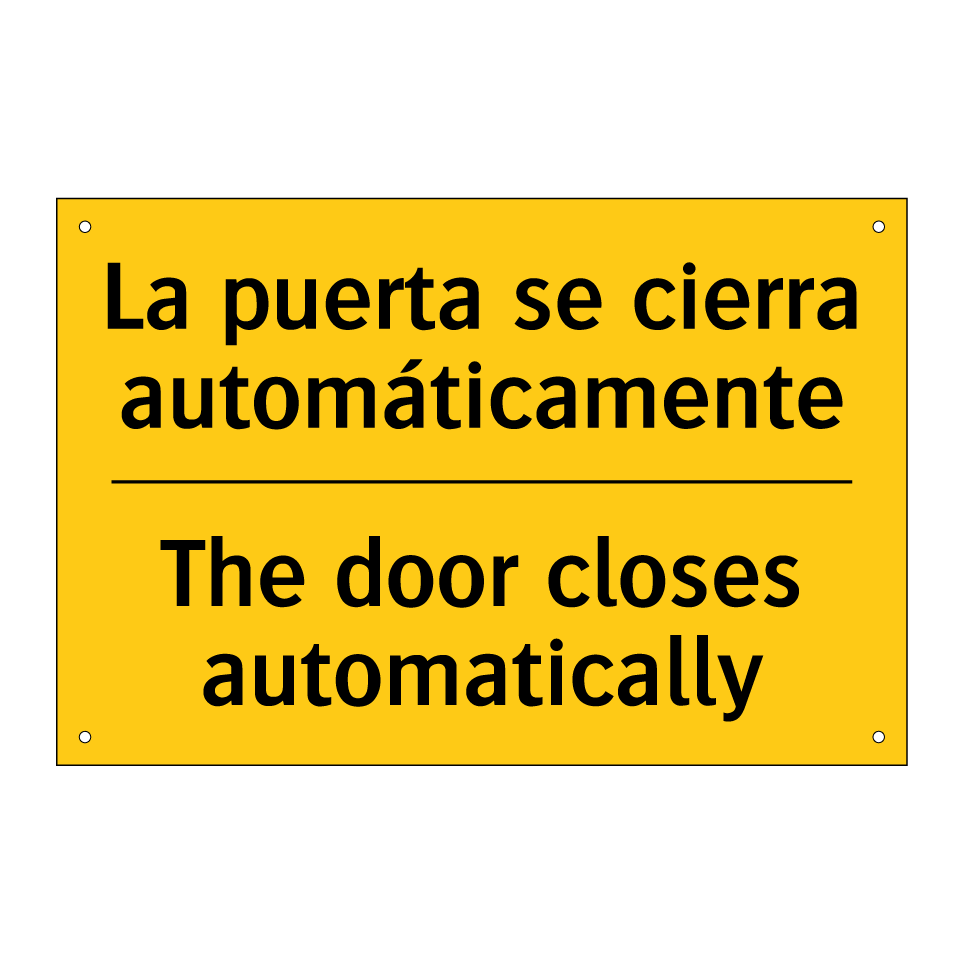 La puerta se cierra automáticamente - The door closes automatically