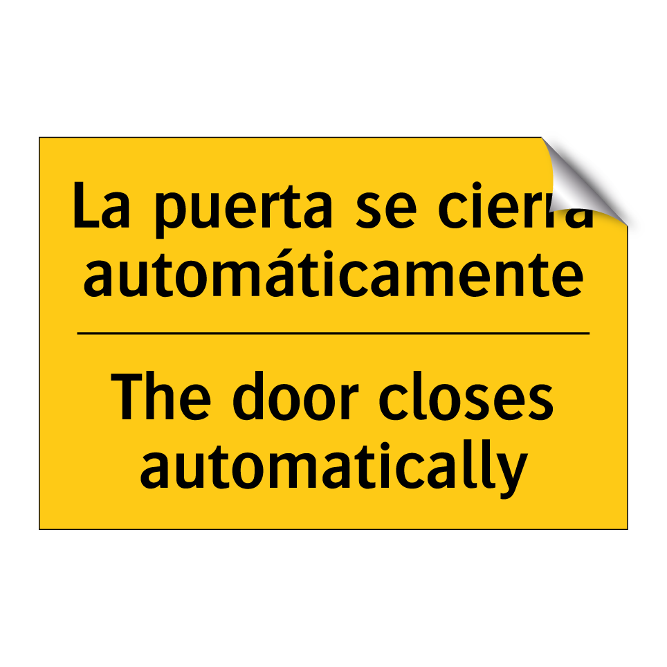 La puerta se cierra automáticamente - The door closes automatically