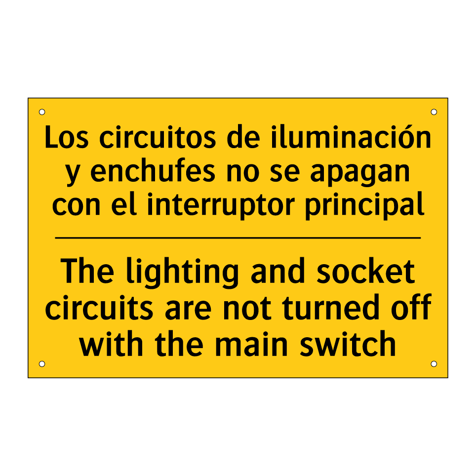 Los circuitos de iluminación y enchufes no se apagan con el interruptor principal - The lighting and socket circuits are not turned off with the main switch