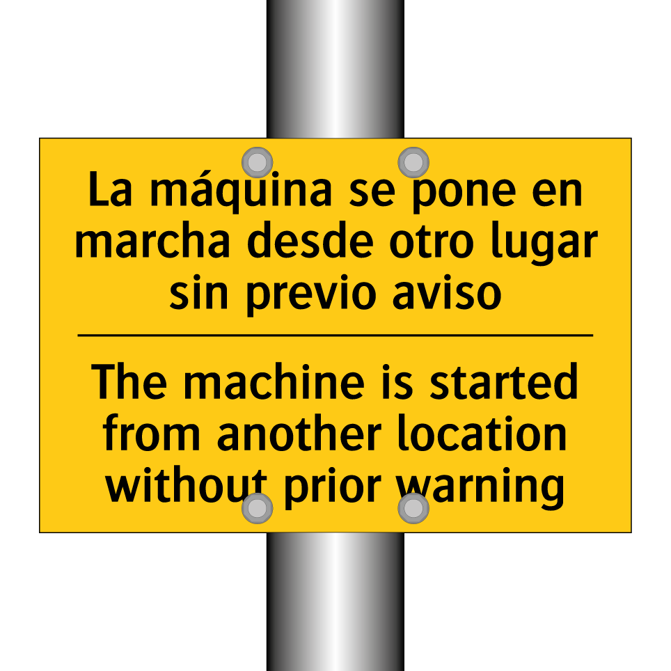 La máquina se pone en marcha desde otro lugar sin previo aviso - The machine is started from another location without prior warning