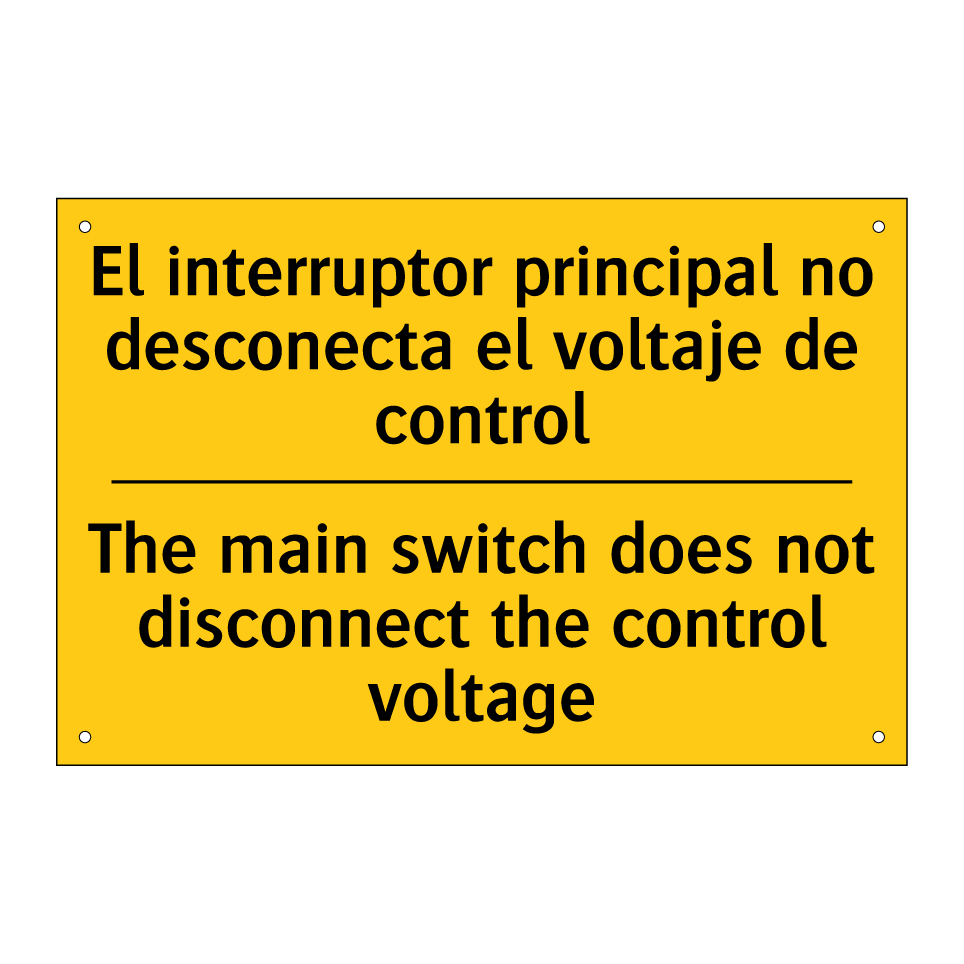 El interruptor principal no desconecta el voltaje de control - The main switch does not disconnect the control voltage