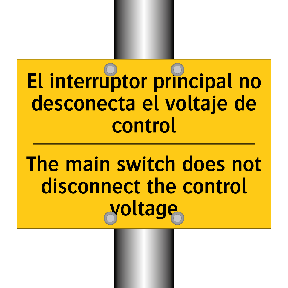 El interruptor principal no desconecta el voltaje de control - The main switch does not disconnect the control voltage