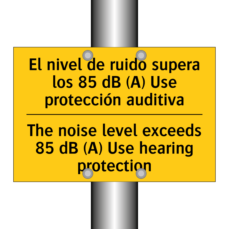 El nivel de ruido supera los 85 dB (A) Use protección auditiva - The noise level exceeds 85 dB (A) Use hearing protection