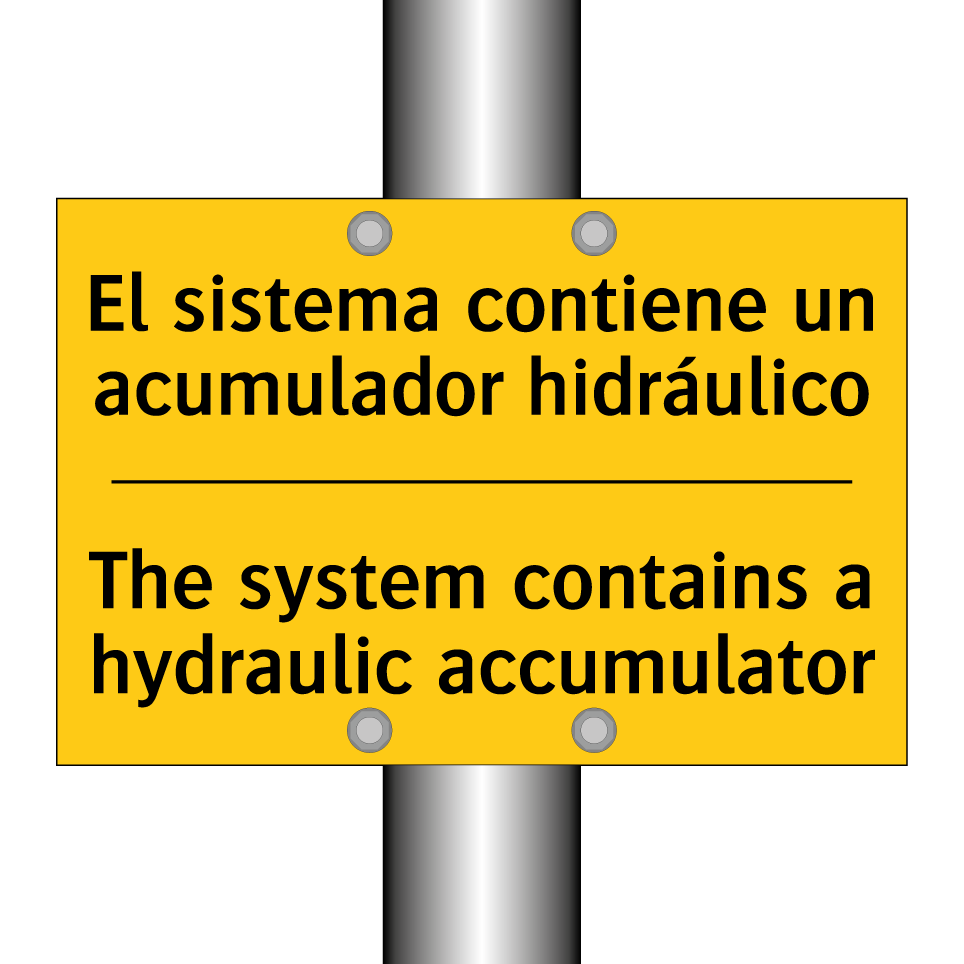 El sistema contiene un acumulador hidráulico - The system contains a hydraulic accumulator