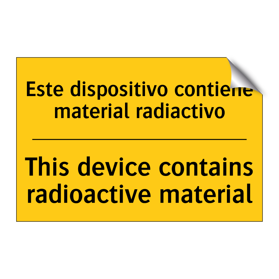 Este dispositivo contiene material radiactivo - This device contains radioactive material