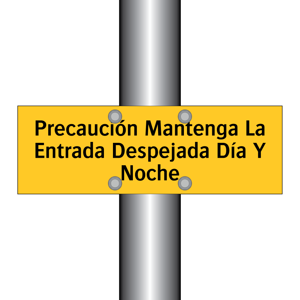 Precaución Mantenga La Entrada Despejada Día Y Noche