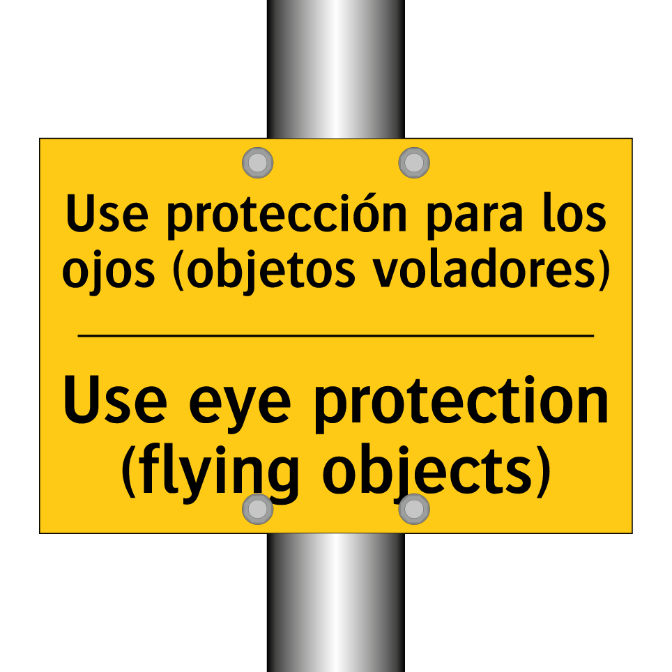 Use protección para los ojos (objetos voladores) - Use eye protection (flying objects)