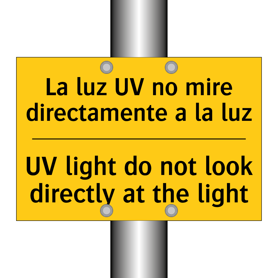 La luz UV no mire directamente a la luz - UV light do not look directly at the light