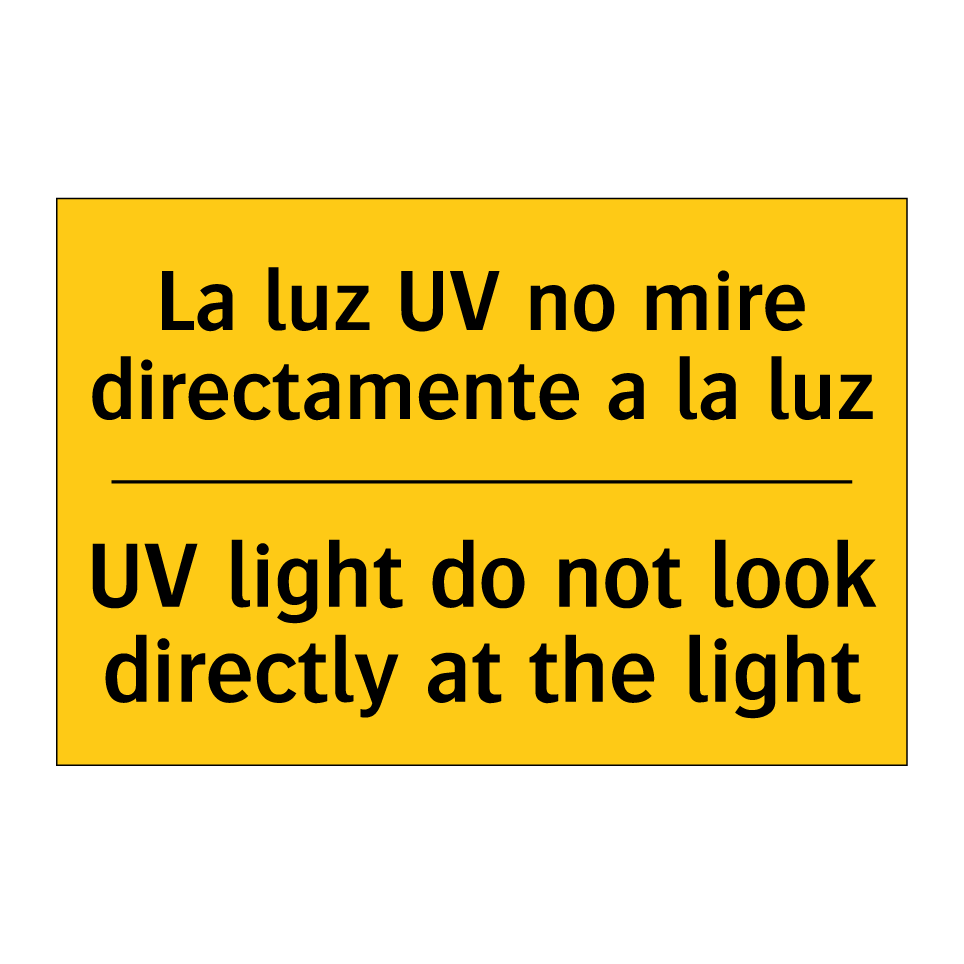 La luz UV no mire directamente a la luz - UV light do not look directly at the light