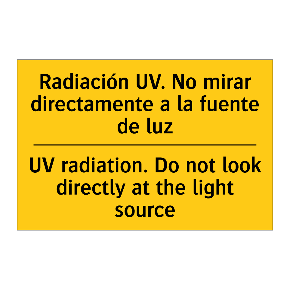 UV radiation. Do not look directly at the light source - UV radiation. Do not look directly at the light source