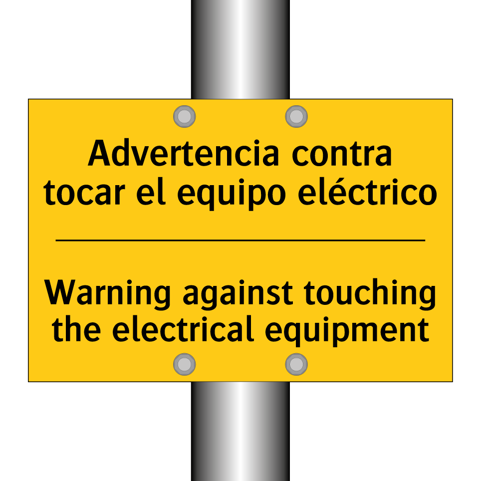 Advertencia contra tocar el equipo eléctrico - Warning against touching the electrical equipment