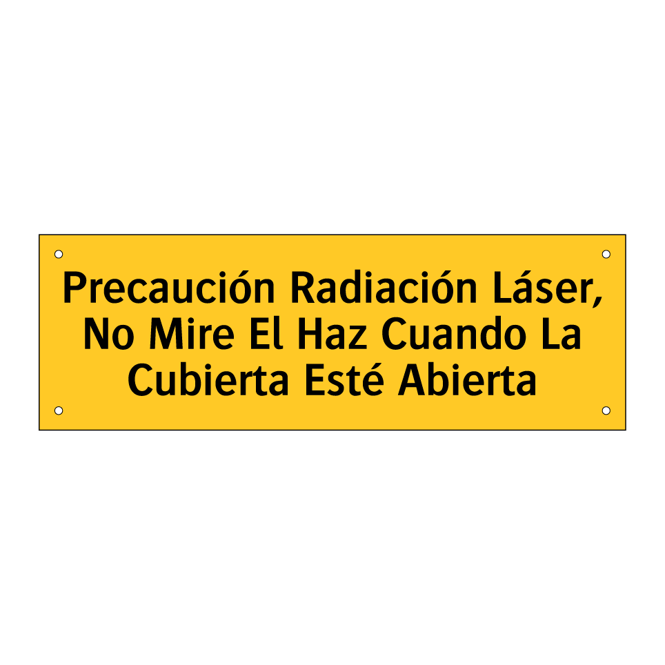 Precaución Radiación Láser, No Mire El Haz Cuando La Cubierta Esté Abierta