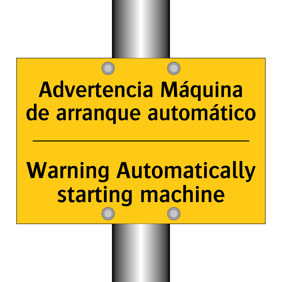 Advertencia Máquina de arranque automático - Warning Automatically starting machine
