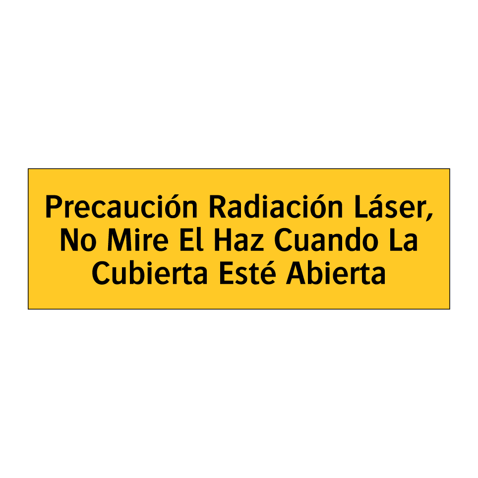 Precaución Radiación Láser, No Mire El Haz Cuando La Cubierta Esté Abierta