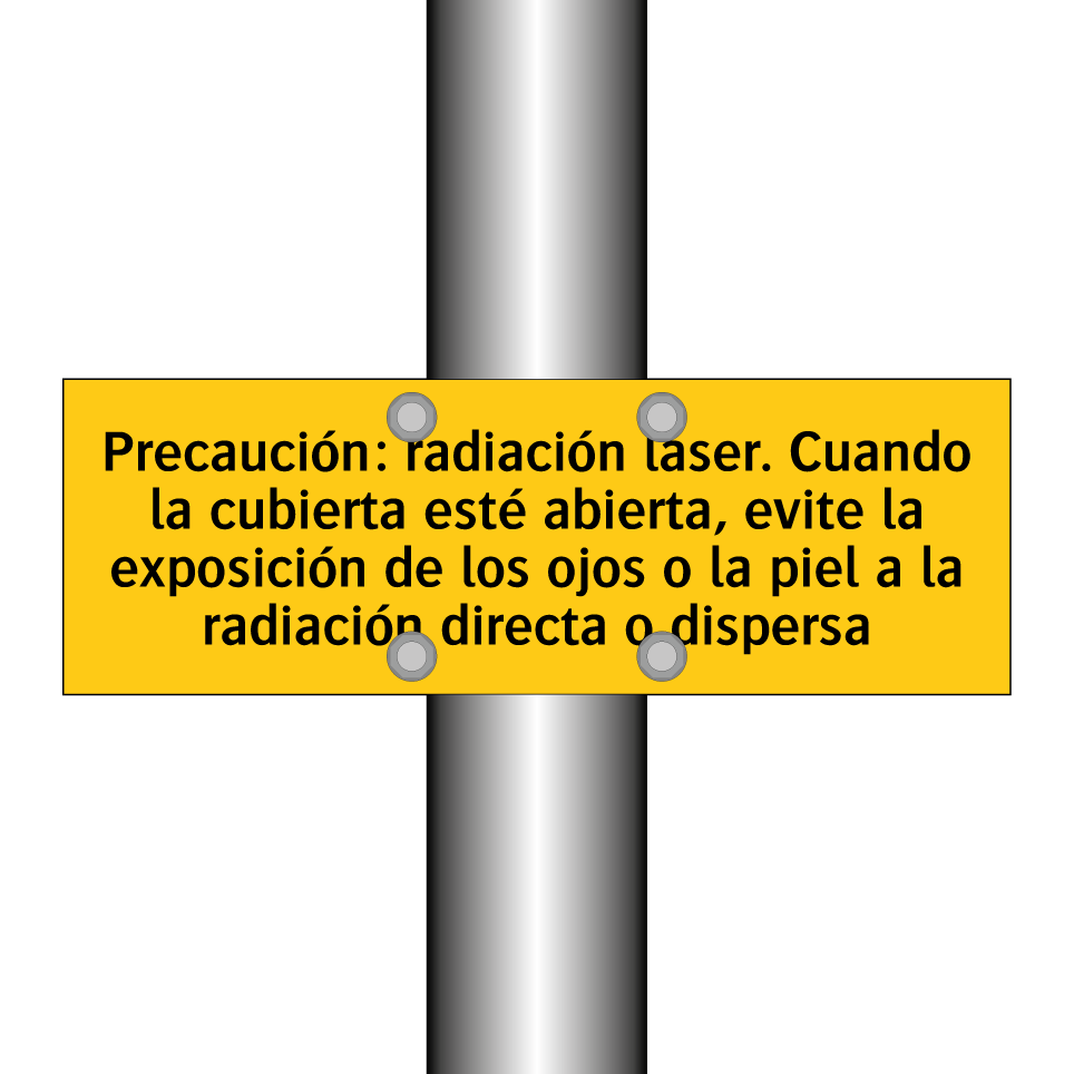 Precaución: radiación láser. Cuando la cubierta esté abierta, evite la exposición de los ojos o la piel a la radiación directa o dispersa