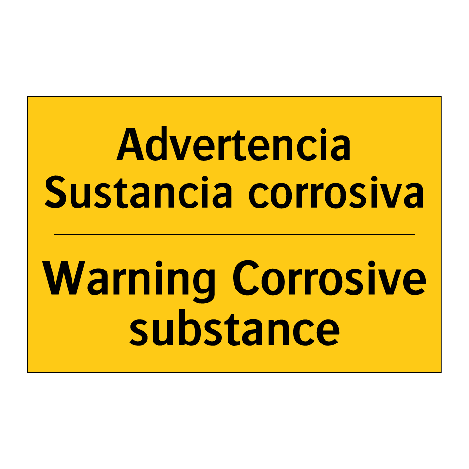 Advertencia Sustancia corrosiva - Warning Corrosive substance