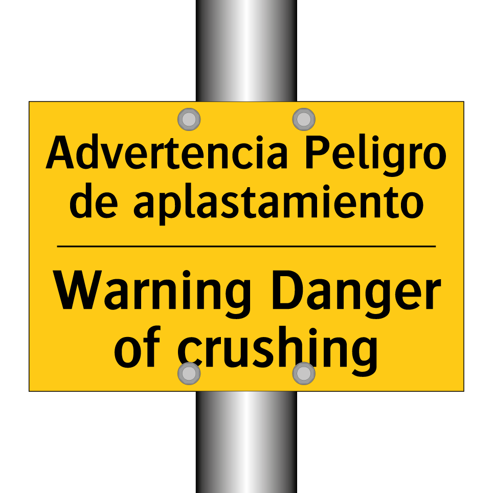 Advertencia Peligro de aplastamiento - Warning Danger of crushing