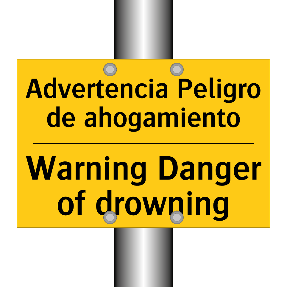 Advertencia Peligro de ahogamiento - Warning Danger of drowning