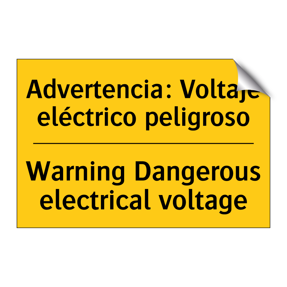 Advertencia: Voltaje eléctrico peligroso - Warning Dangerous electrical voltage