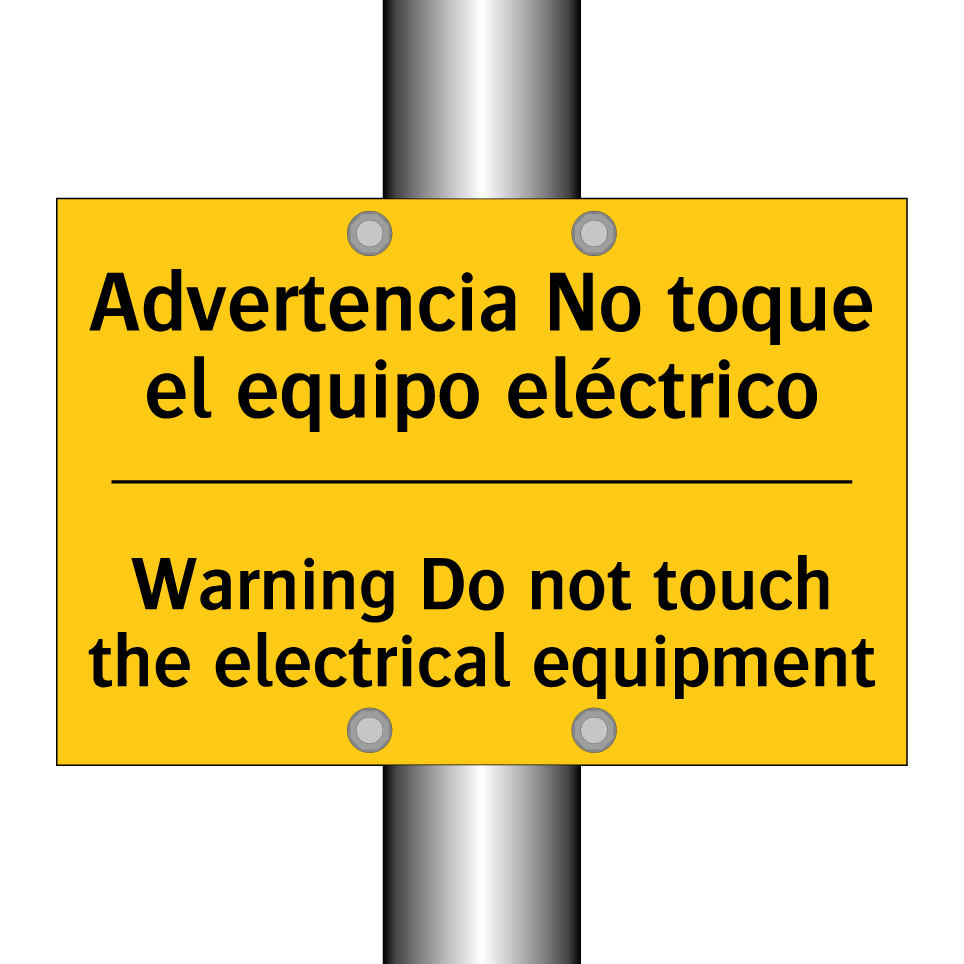 Advertencia No toque el equipo eléctrico - Warning Do not touch the electrical equipment