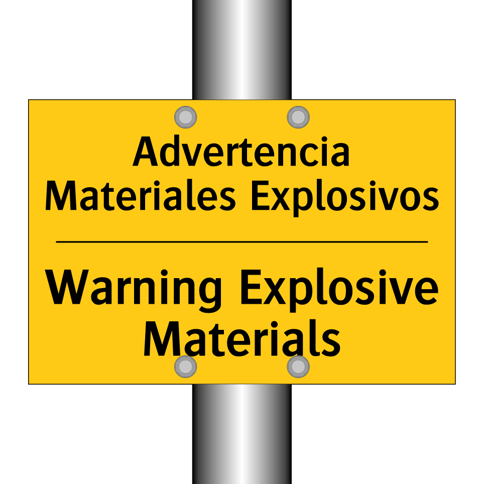 Advertencia Materiales Explosivos - Warning Explosive Materials