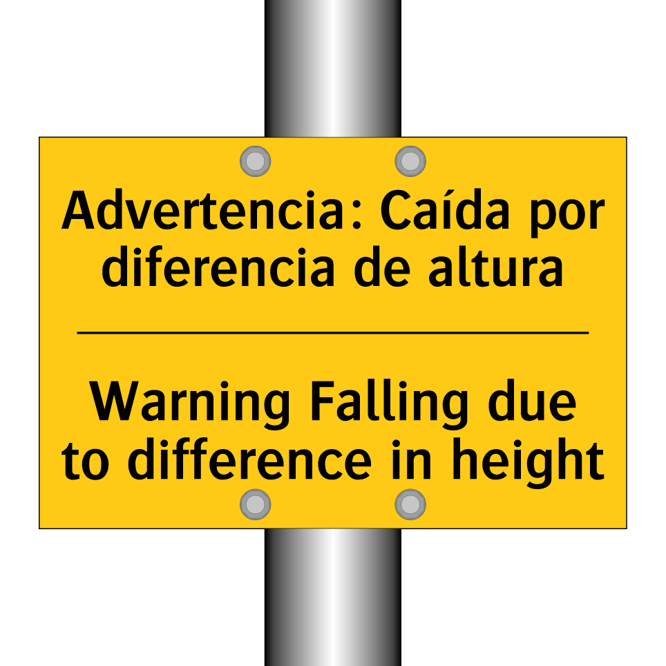 Advertencia: Caída por diferencia de altura - Warning Falling due to difference in height