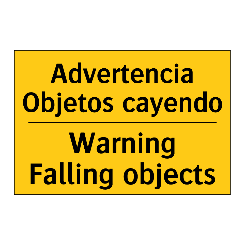 Advertencia Objetos cayendo - Warning Falling objects