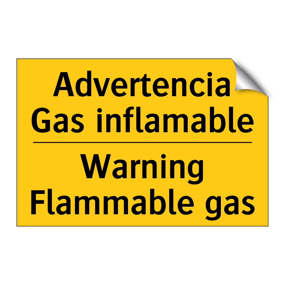 Advertencia Gas inflamable - Warning Flammable gas