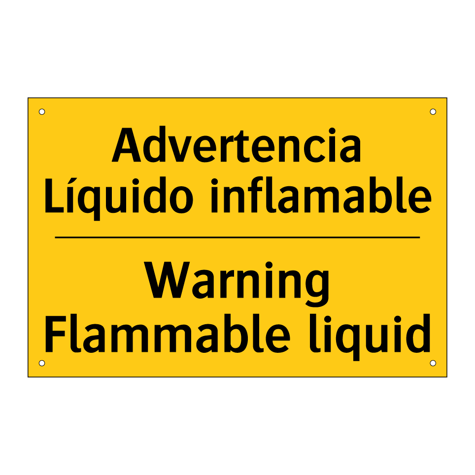 Advertencia Líquido inflamable - Warning Flammable liquid