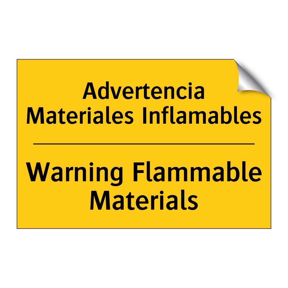 Advertencia Materiales Inflamables - Warning Flammable Materials